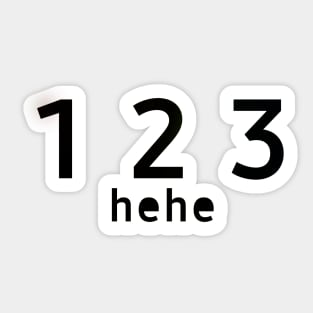 1 2 3, black Sticker